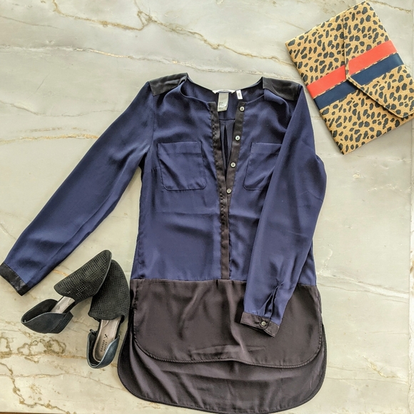H&M Tops - H&M Blue and Black Tunic/Top